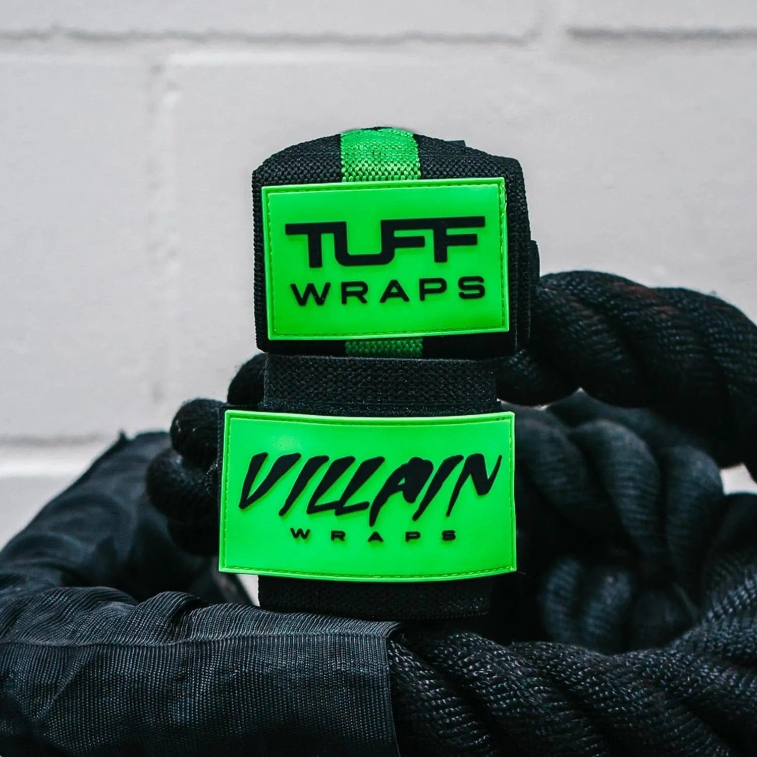 16" Villain Sidekick Wrist Wraps - Black & Green TuffWraps.com