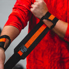 Black Orange Villain Sidekick Wrist Wraps 16" TuffWraps.com