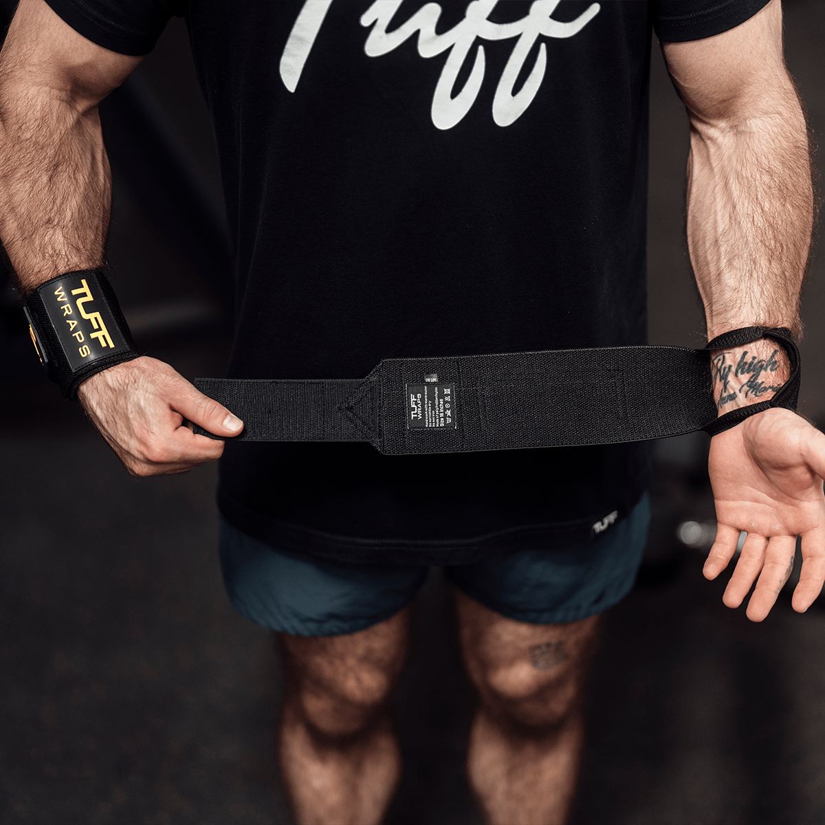 16" Villain Wrist Wraps - Black & Gold TuffWraps.com