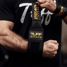 16" Villain Wrist Wraps - Black & Gold TuffWraps.com