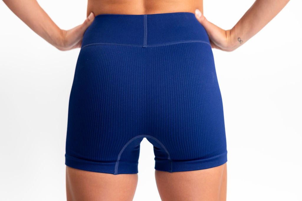 Classic Ribbed Biker Shorts - Blue TuffWraps.com