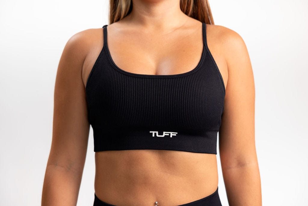 Classic Ribbed Sports Bra - Black TuffWraps.com