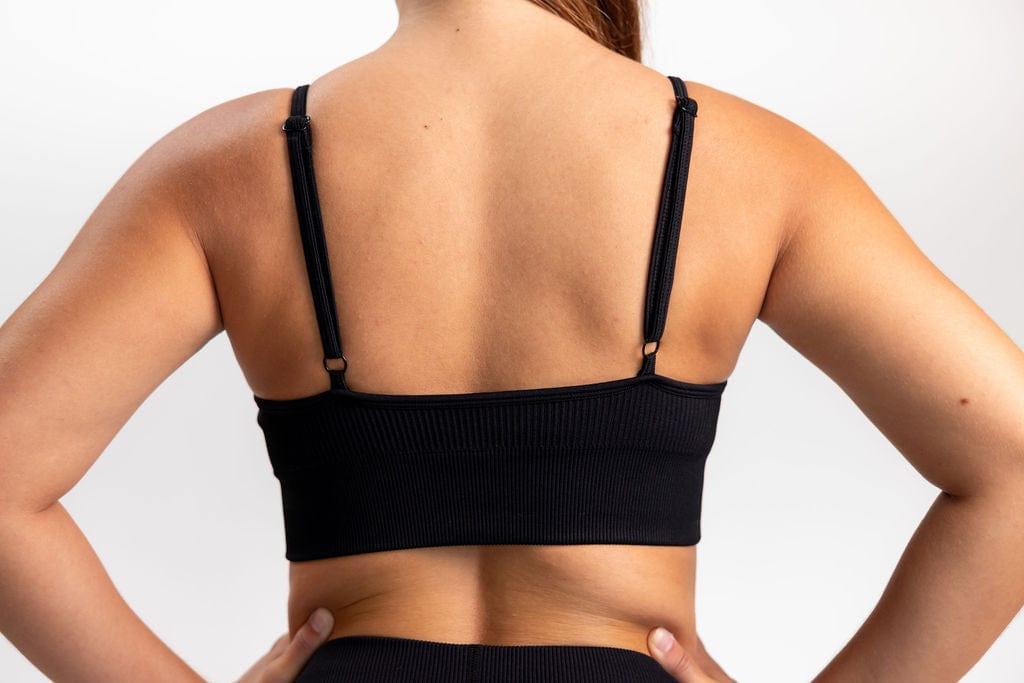 Classic Ribbed Sports Bra - Black TuffWraps.com