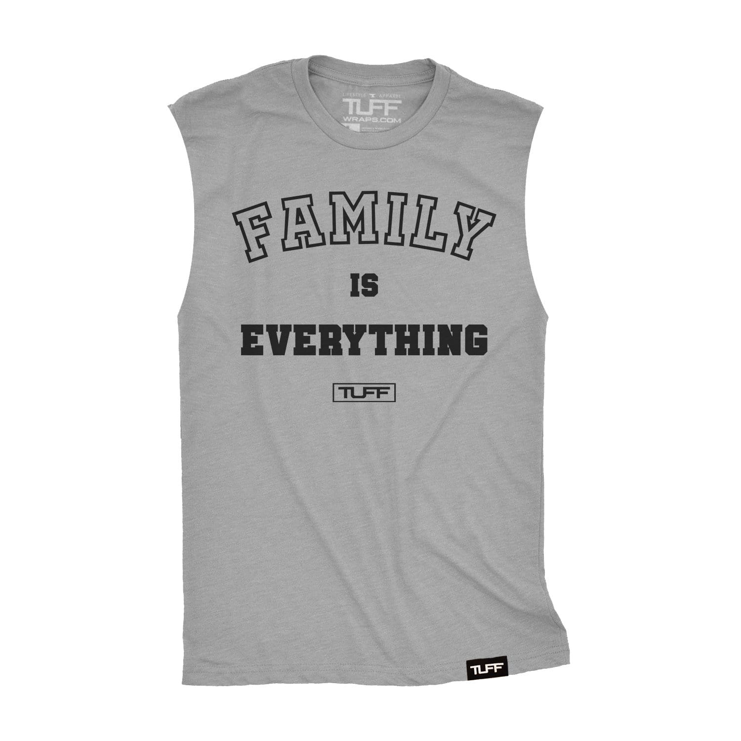 Family Is Everything Raw Edge Muscle Tank S / Heather Gray TuffWraps.com