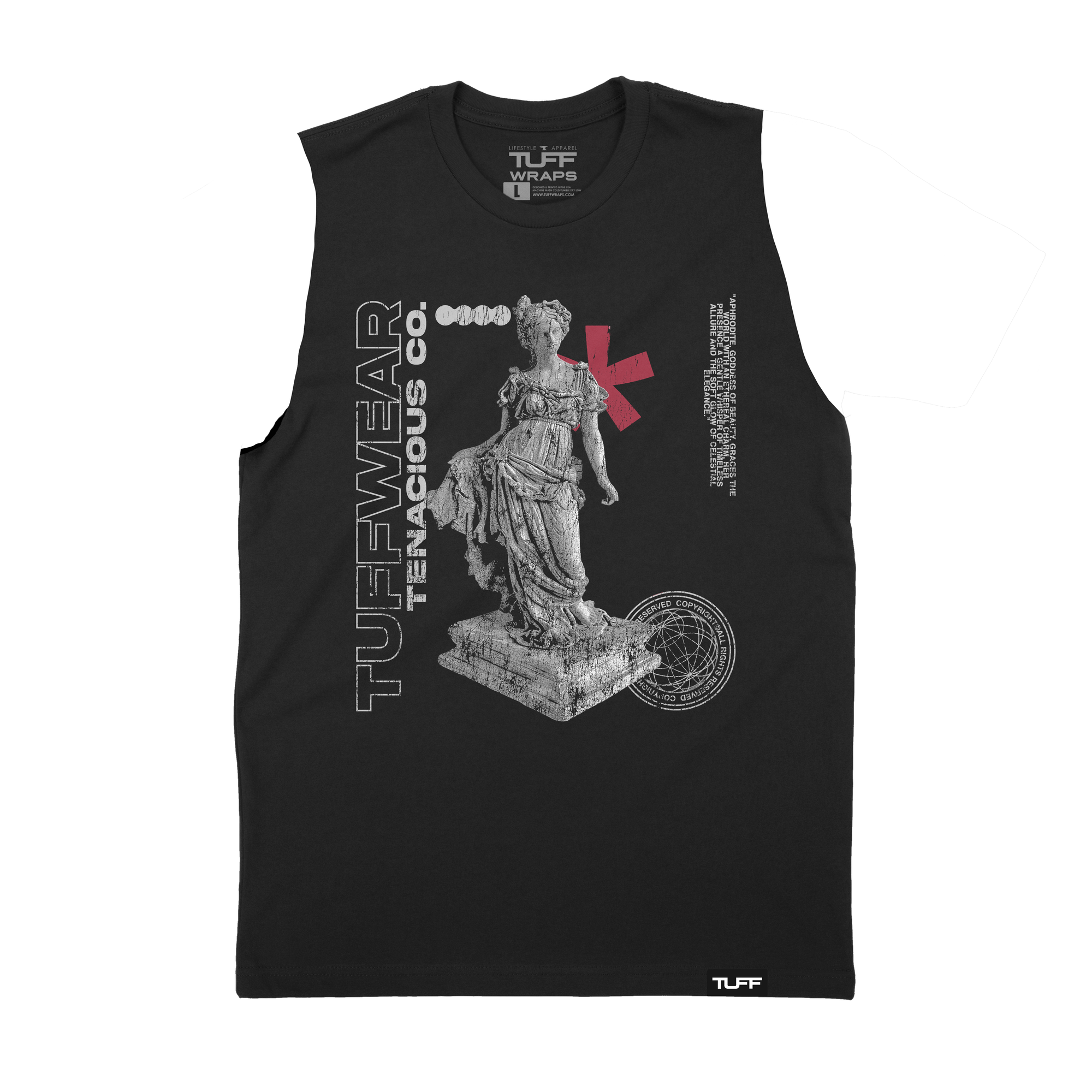 Goddess of Love Raw Edge Muscle Tank Black / S TuffWraps.com