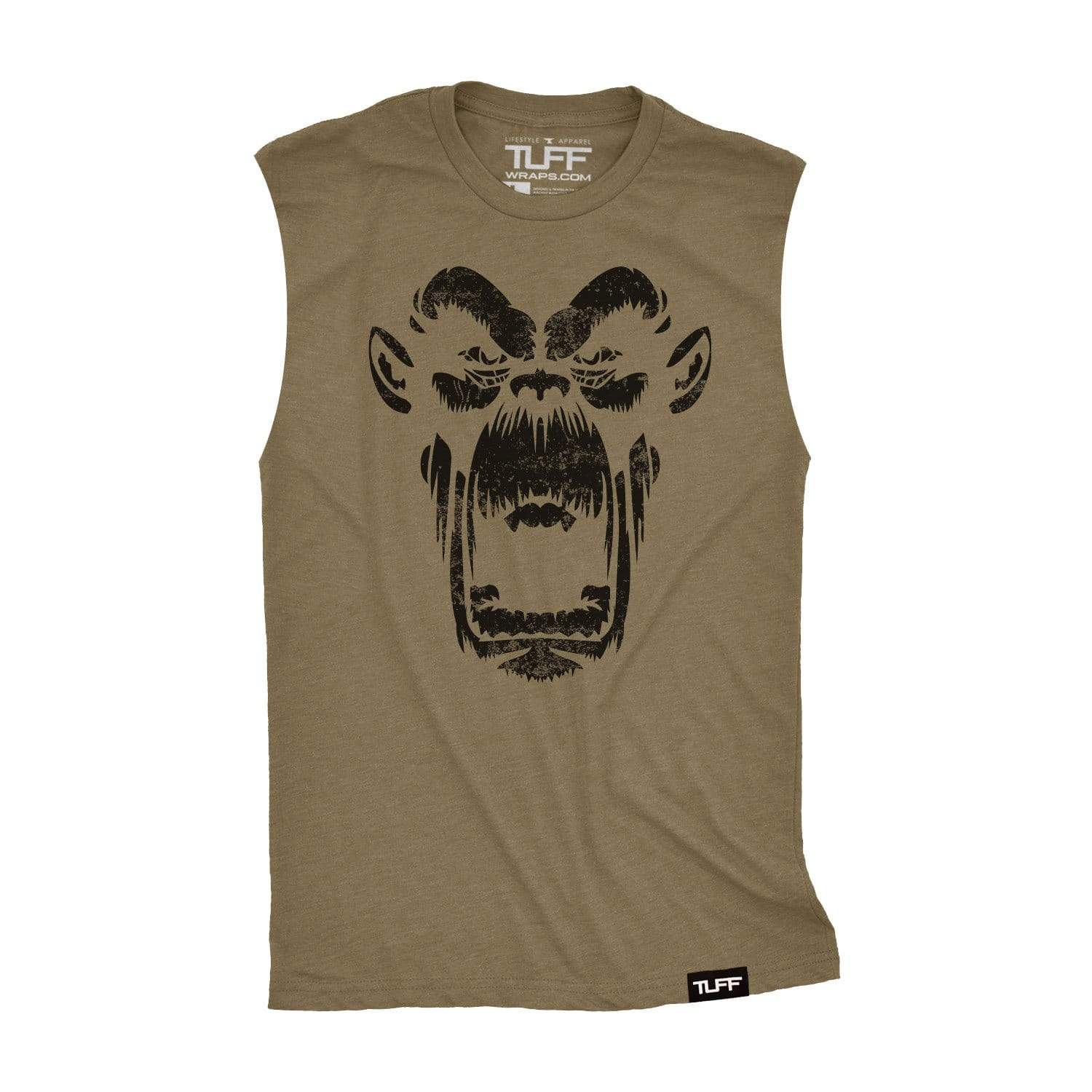 Gorilla TUFF Raw Edge Muscle Tank S / Military Green TuffWraps.com