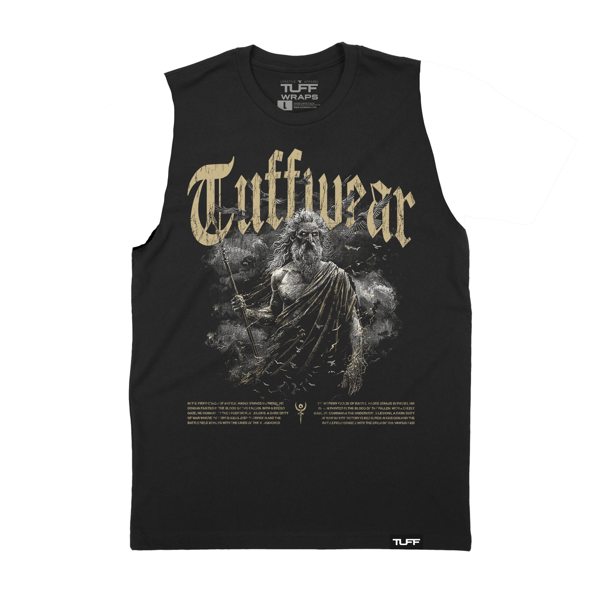 Hades&#39; Wrath Raw Edge Muscle Tank Black / S TuffWraps.com