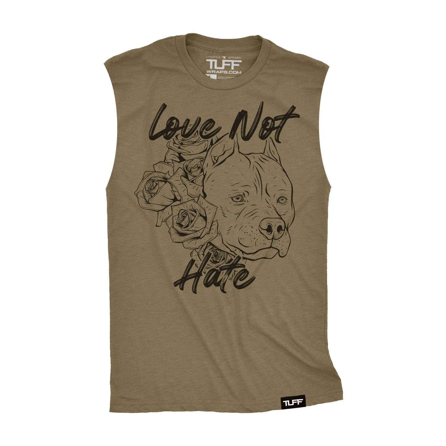 Love Not Hate Raw Edge Muscle Tank S / Military Green TuffWraps.com