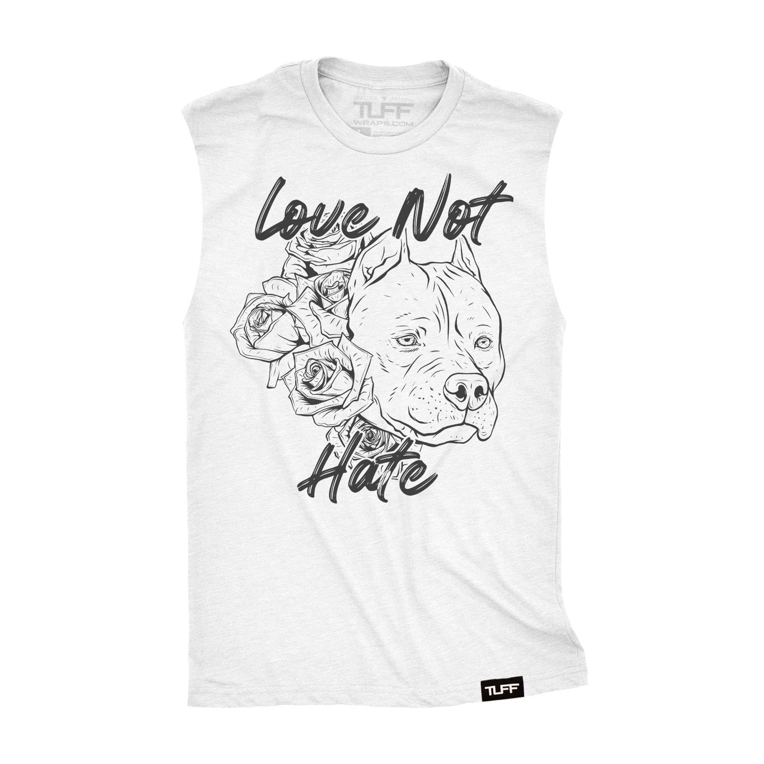 Love Not Hate Raw Edge Muscle Tank S / White TuffWraps.com