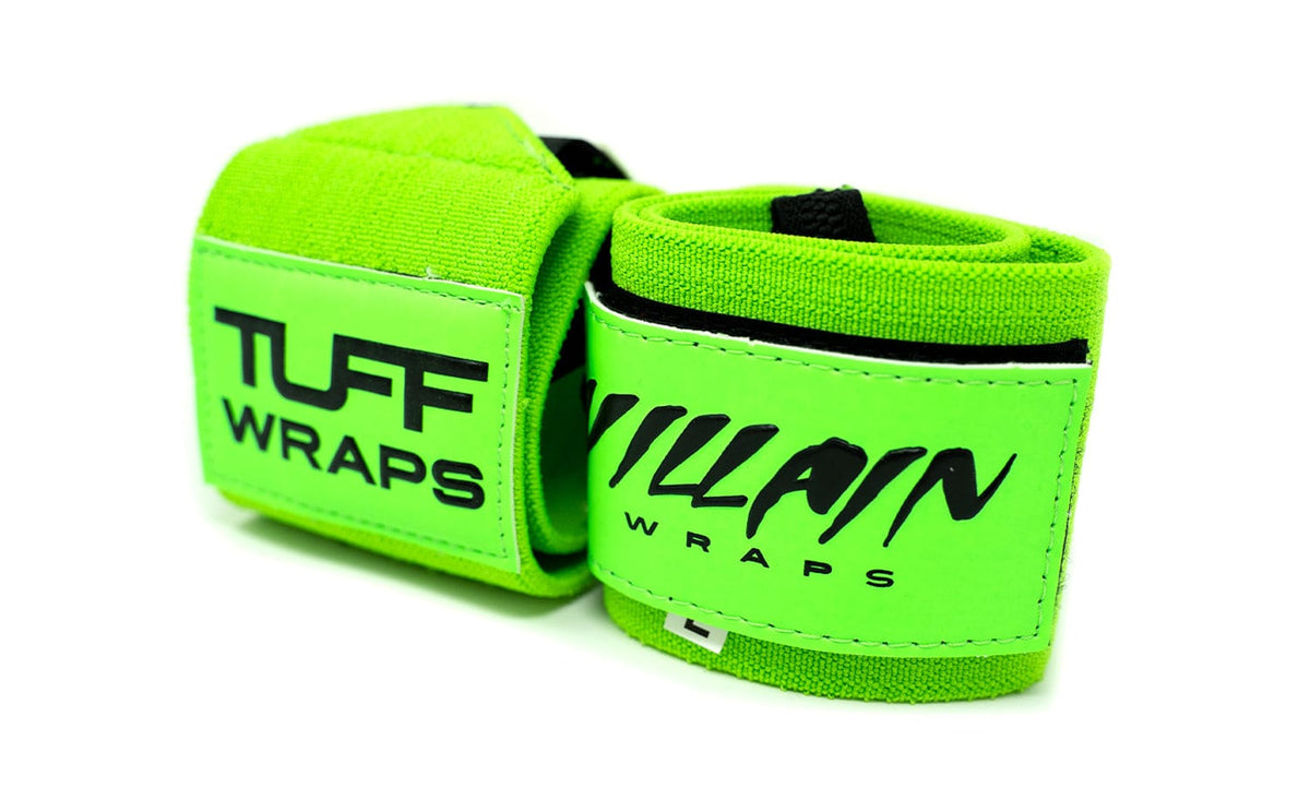 Neon Green Villain &quot;STIFF&quot; Wrist Wraps 24&quot; TuffWraps.com