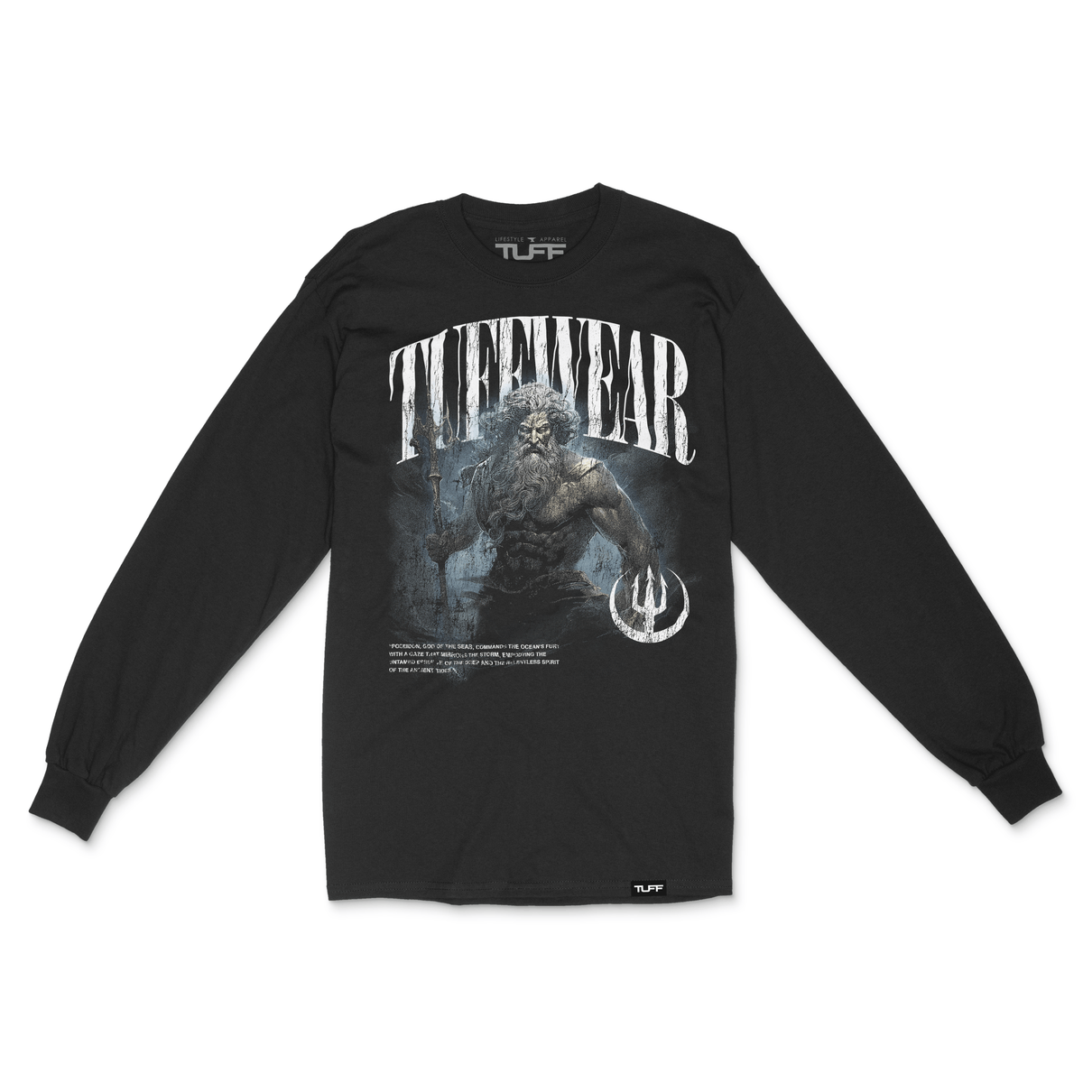 Poseidon&#39;s Fury Long Sleeve Tee Black / S TuffWraps.com