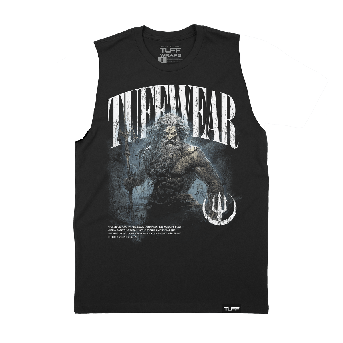 Poseidon&#39;s Fury Raw Edge Muscle Tank Black / S TuffWraps.com