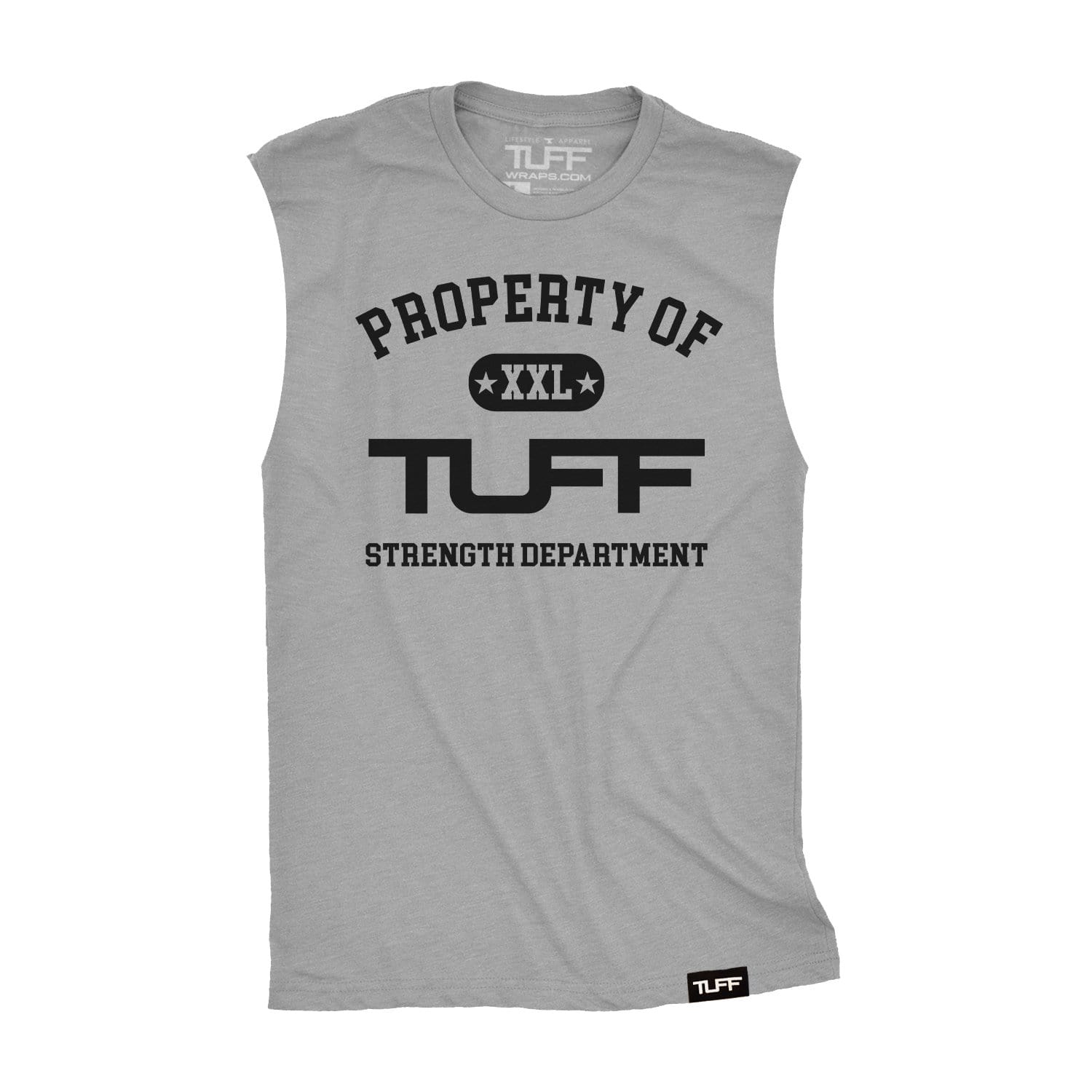 Property of TUFF Raw Edge Muscle Tank S / Heather Gray TuffWraps.com