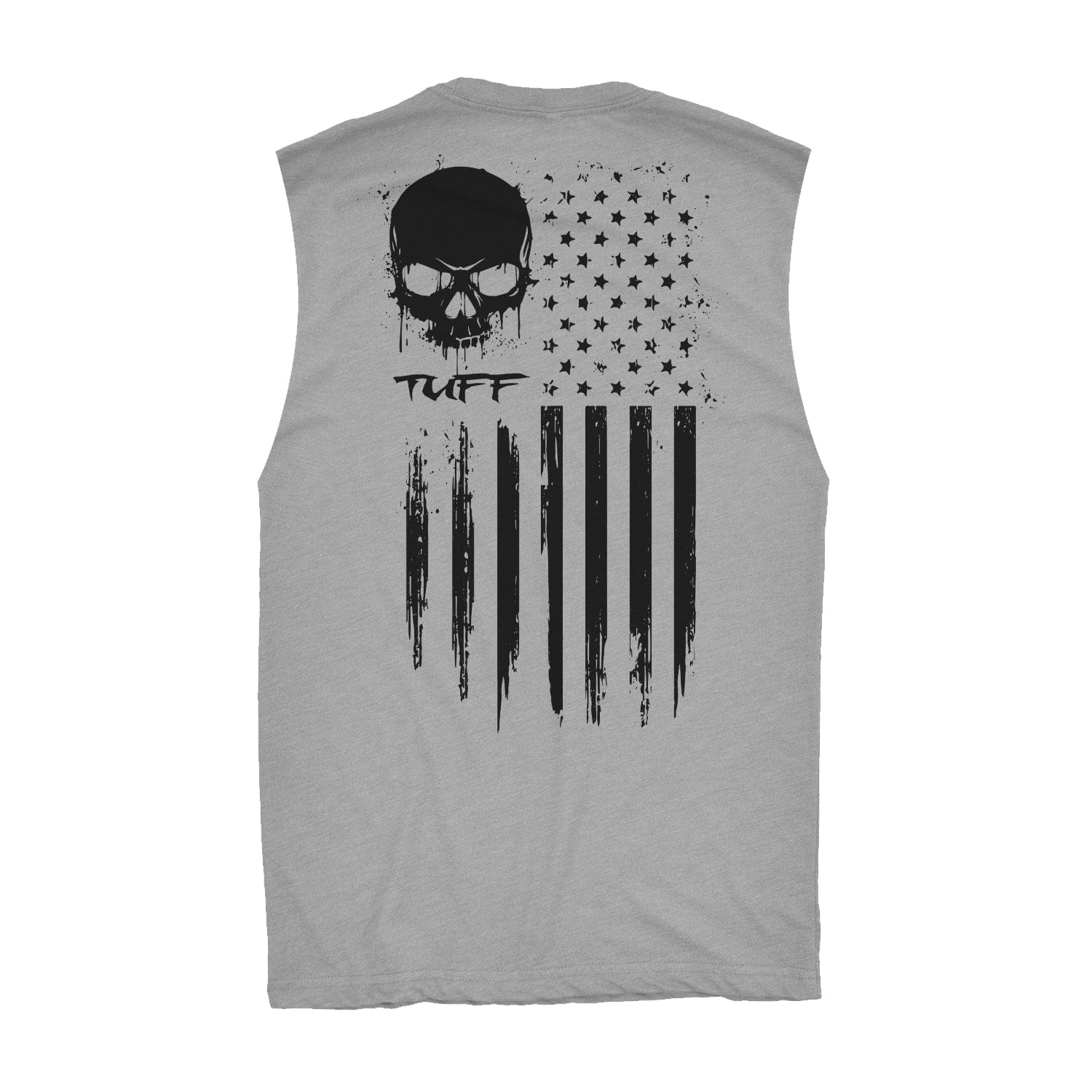 TUFF Skull Flag Raw Edge Muscle Tank TuffWraps.com