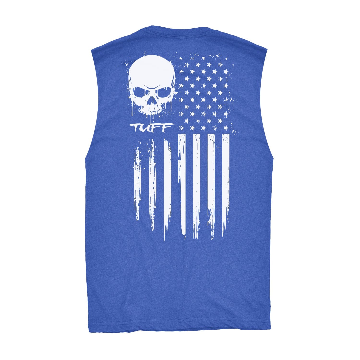 TUFF Skull Flag Raw Edge Muscle Tank TuffWraps.com