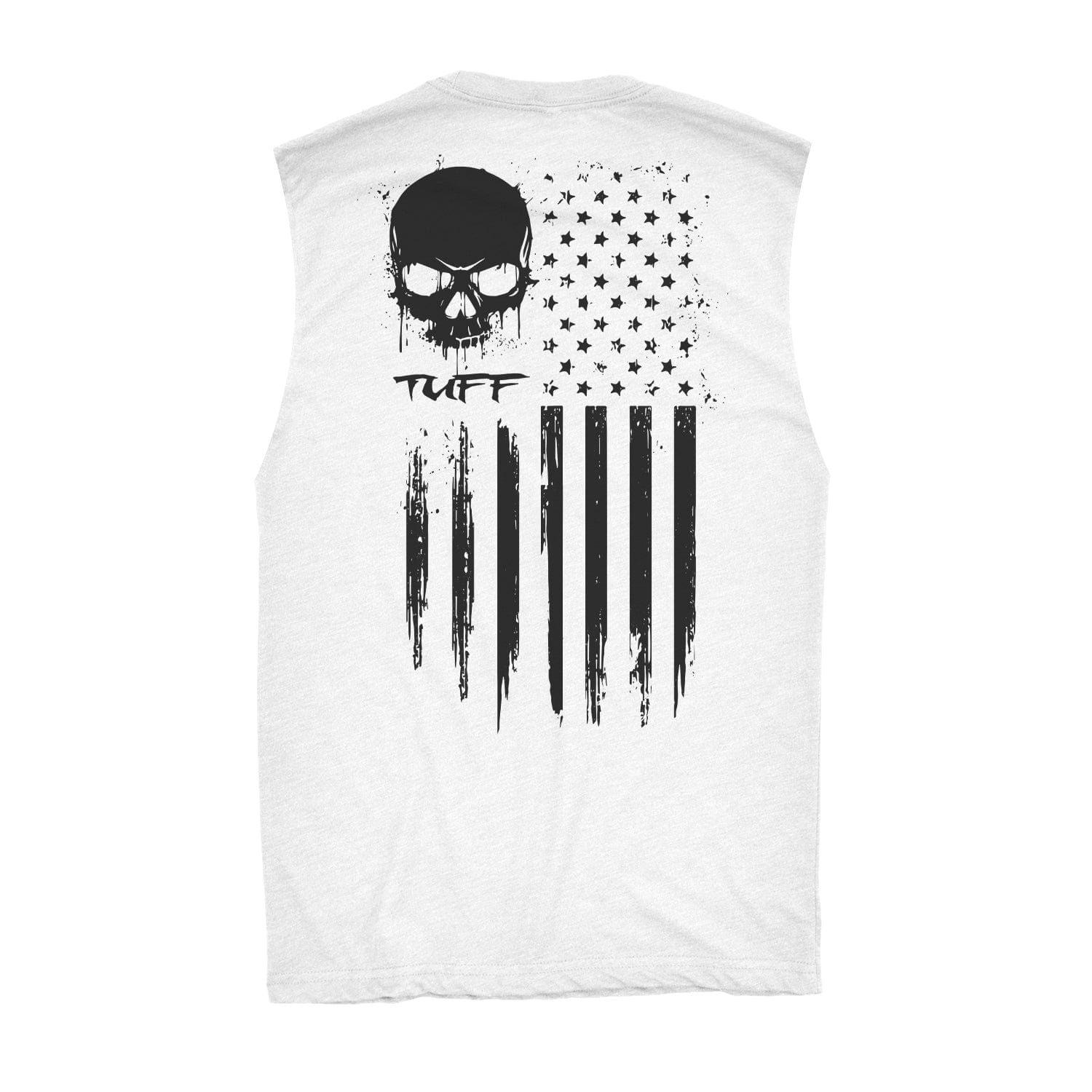 TUFF Skull Flag Raw Edge Muscle Tank TuffWraps.com