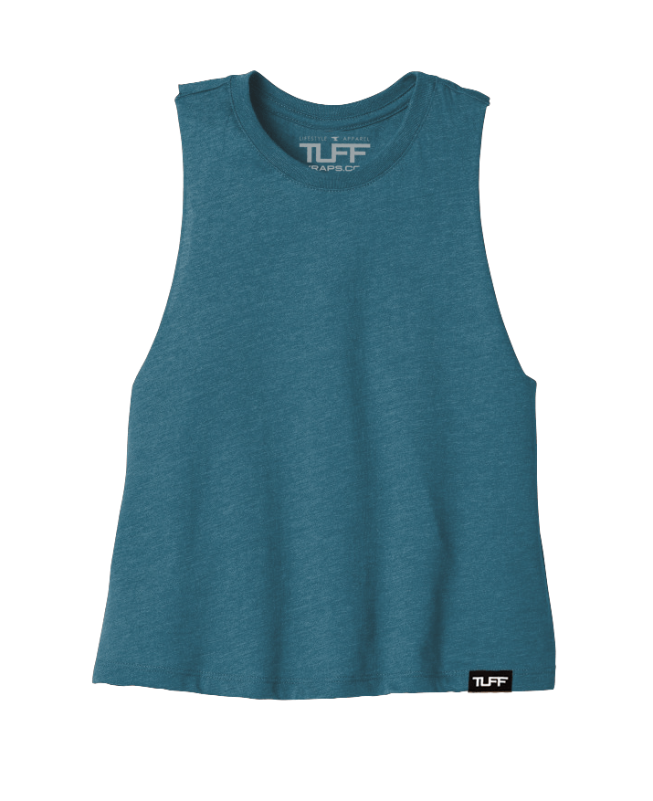 TUFF Basic Racerback Crop Top S / Teal TUFF