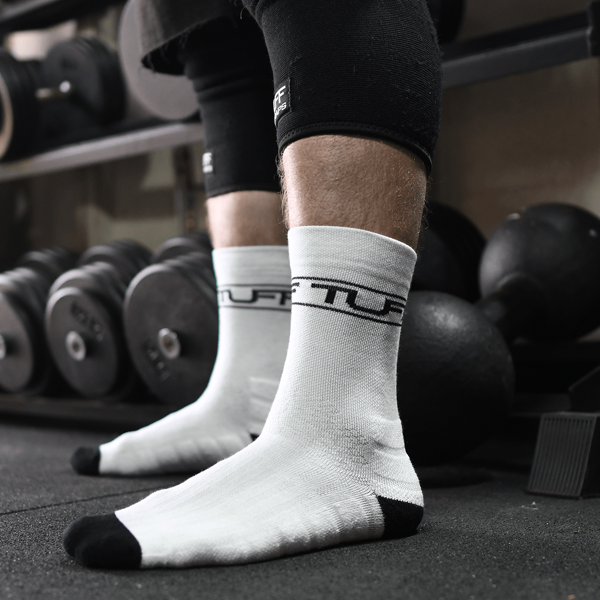 TUFF Crew Socks - White S TuffWraps.com