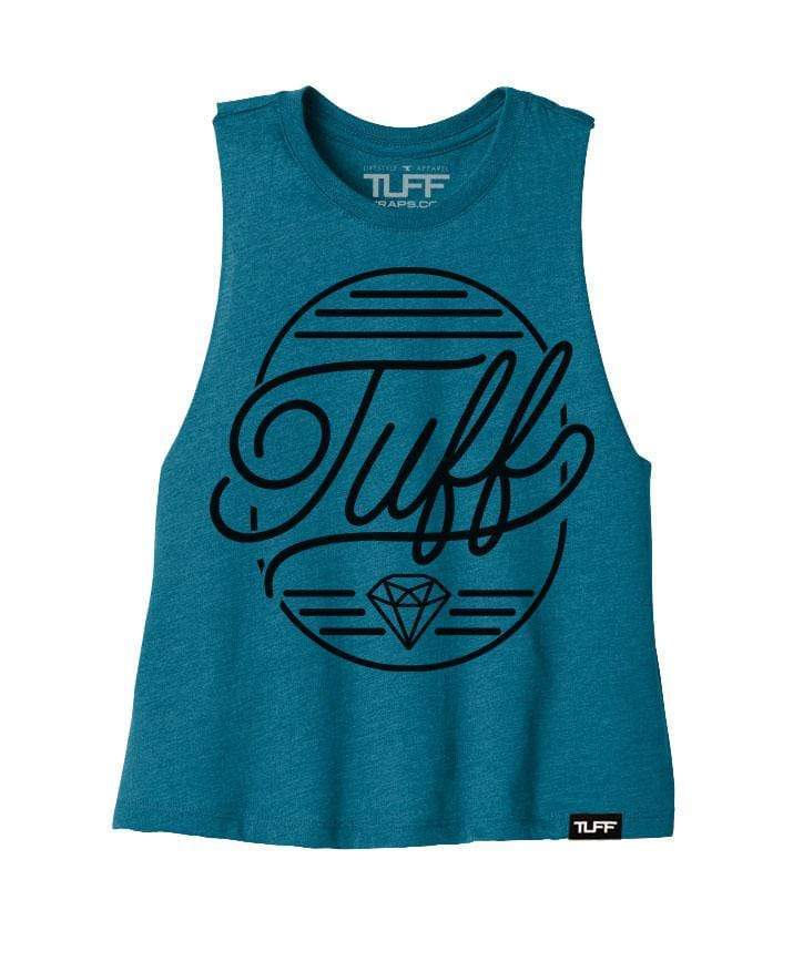 TUFF Diamond Racerback Crop Top S / Blue TuffWraps.com