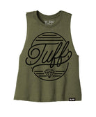 TUFF Diamond Racerback Crop Top S / Military Green TuffWraps.com