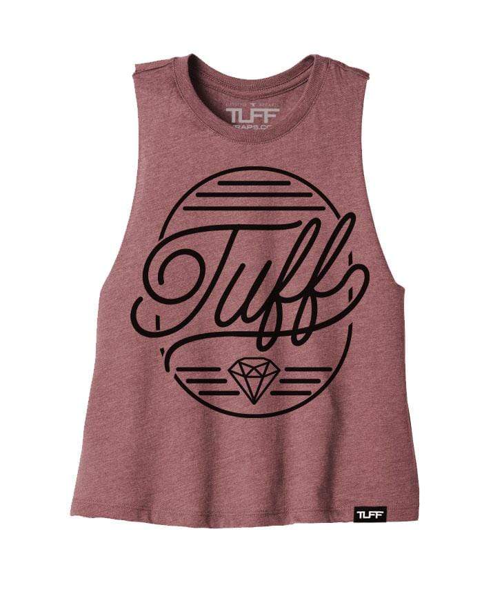 TUFF Diamond Racerback Crop Top S / Rose TuffWraps.com