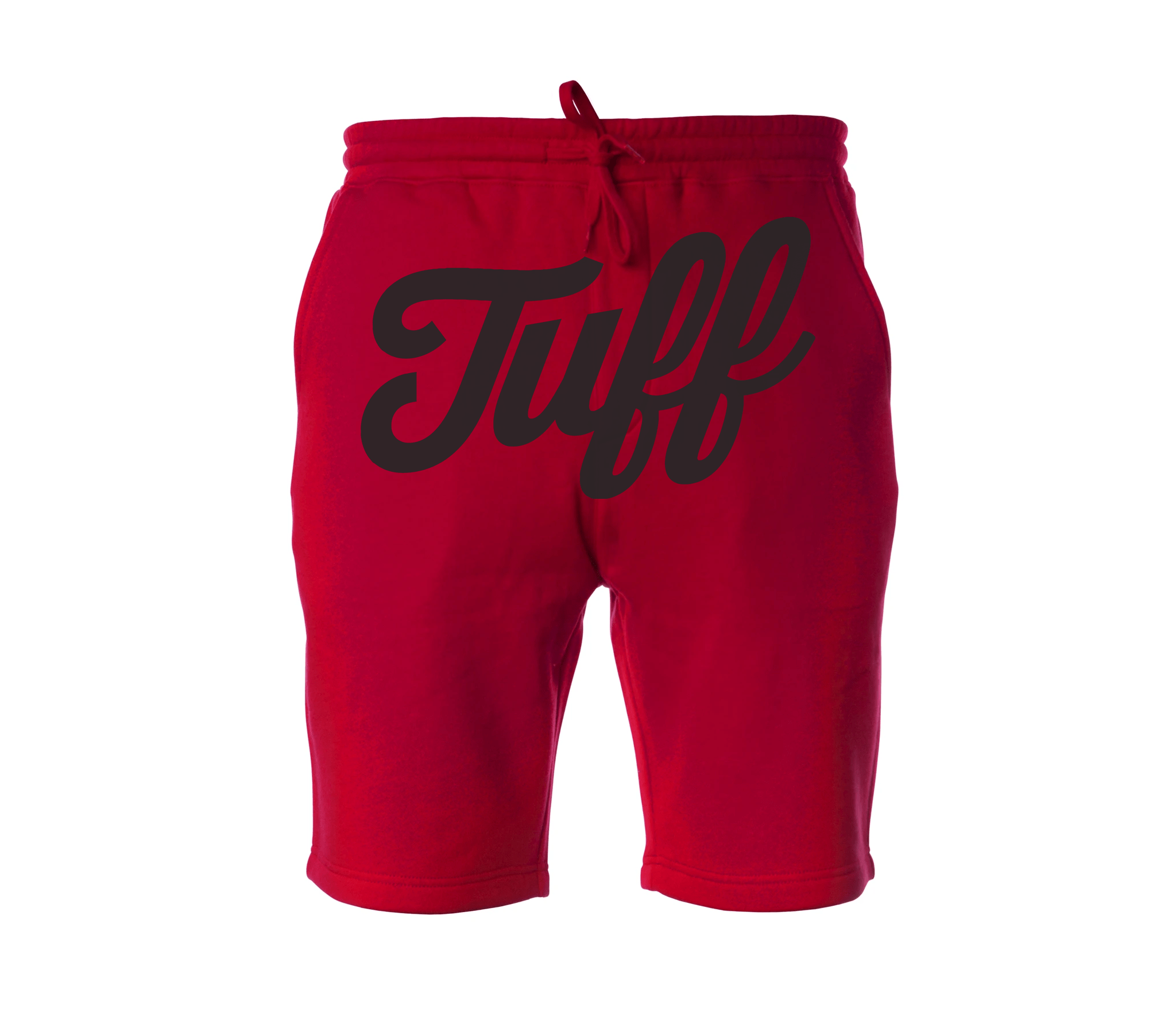 TUFF Front Script Tapered Fleece Shorts XS / Red TuffWraps.com