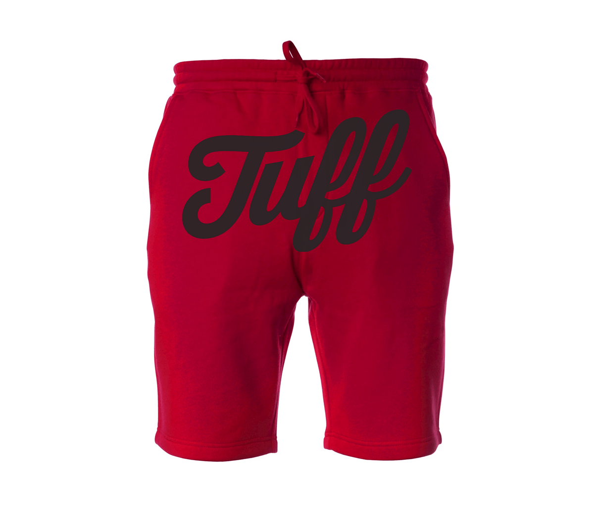 TUFF Front Script Tapered Fleece Shorts XS / Red TuffWraps.com