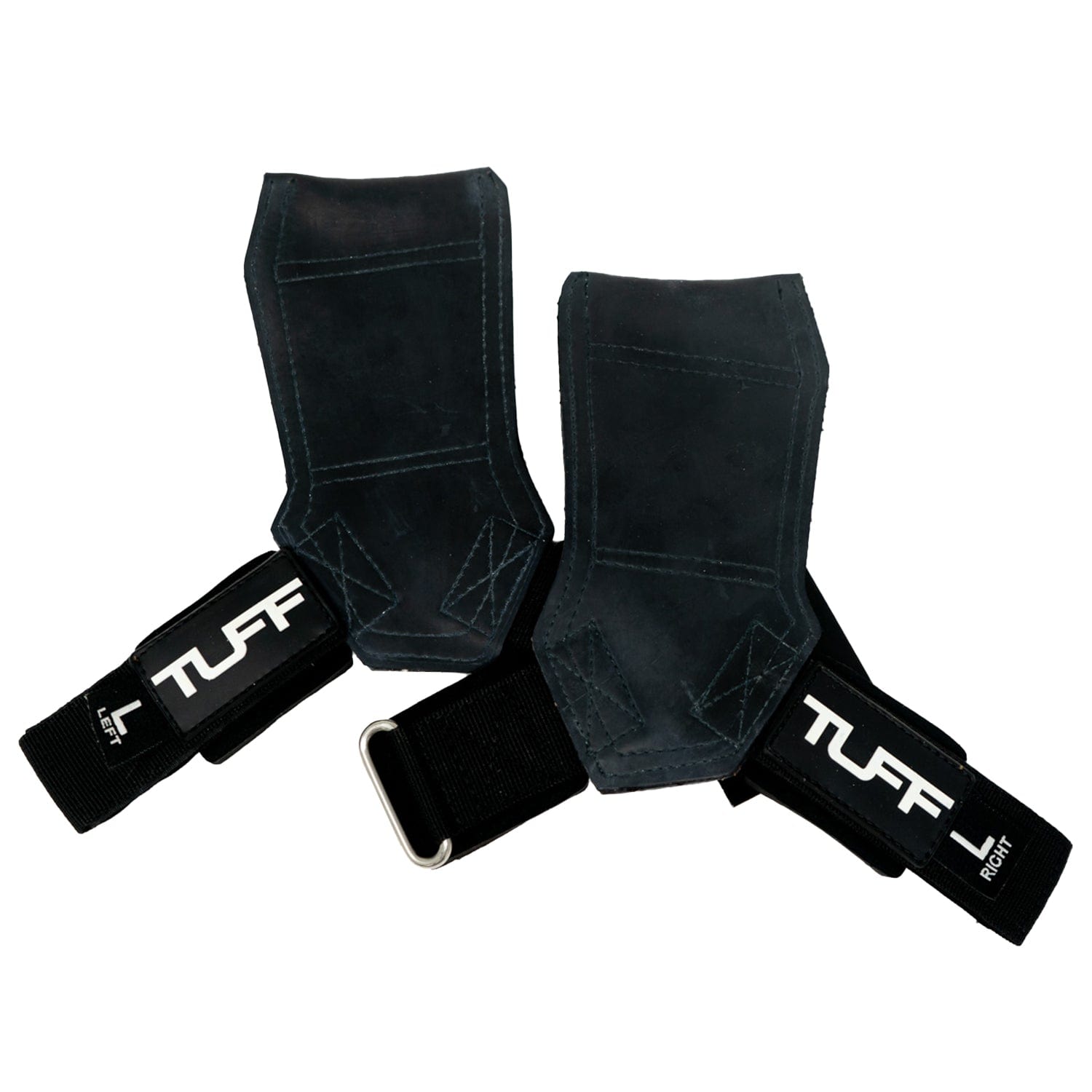 Grip Power Pads Elite Leather Gym Gloves with Built-in 2 Inches Wide Wrist  Wraps