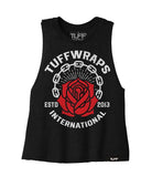 TUFF INTL Rose Racerback Crop Top S / Black TuffWraps.com