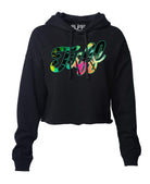 TUFF Palm Script Hooded Cropped Fleece XS / Black TuffWraps.com