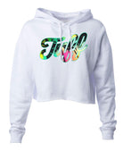 TUFF Palm Script Hooded Cropped Fleece XS / White TuffWraps.com