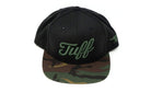 TUFF Script Black/Camo Lid Snapback Hat TuffWraps.com