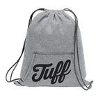 TUFF Script Fleece Cinch Bag Heather Gray TuffWraps.com