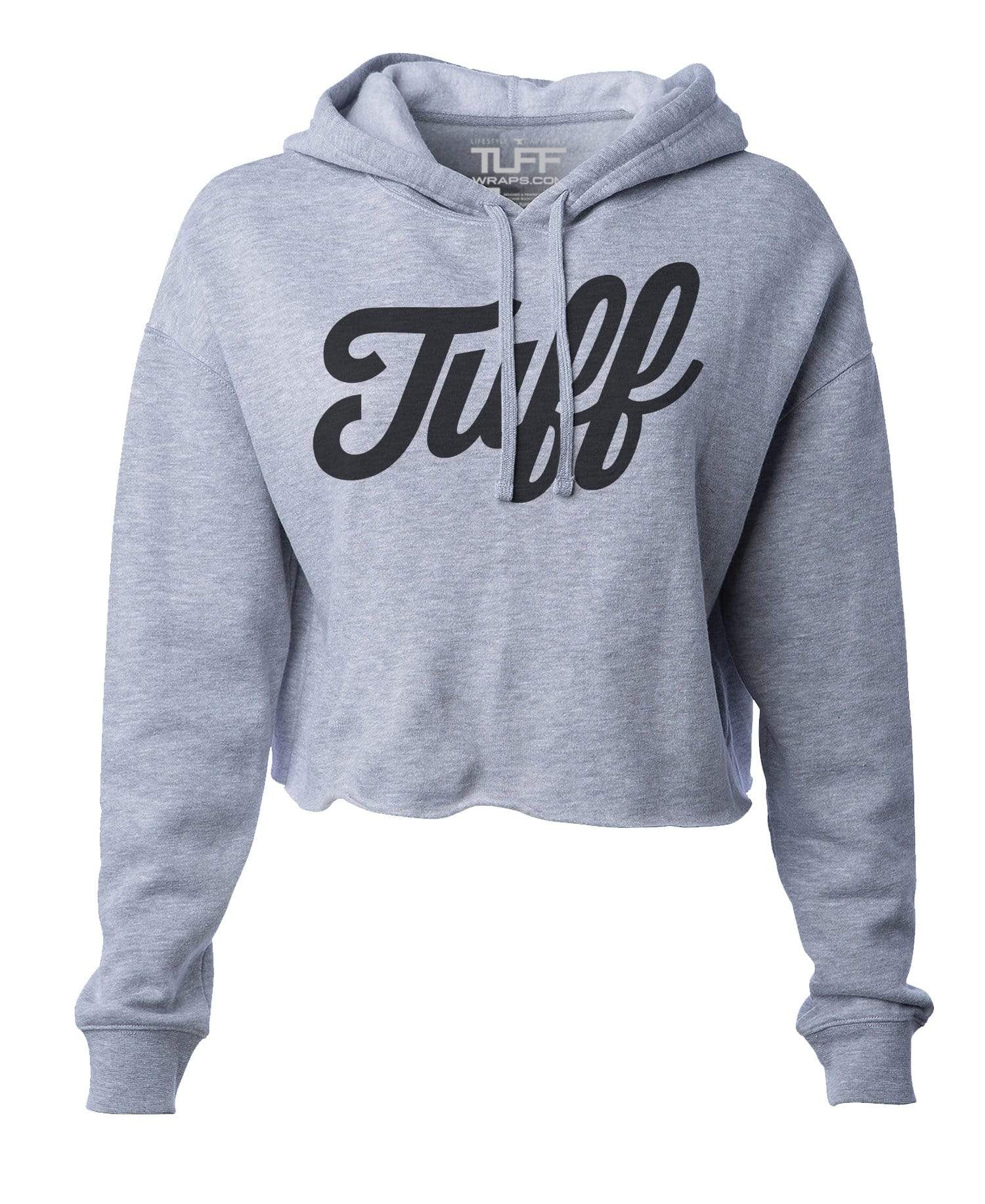 TUFF Script Hooded Cropped Fleece XS / Heather Gray TuffWraps.com