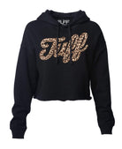 TUFF Script Leopard Hooded Cropped Fleece XS / Black TuffWraps.com