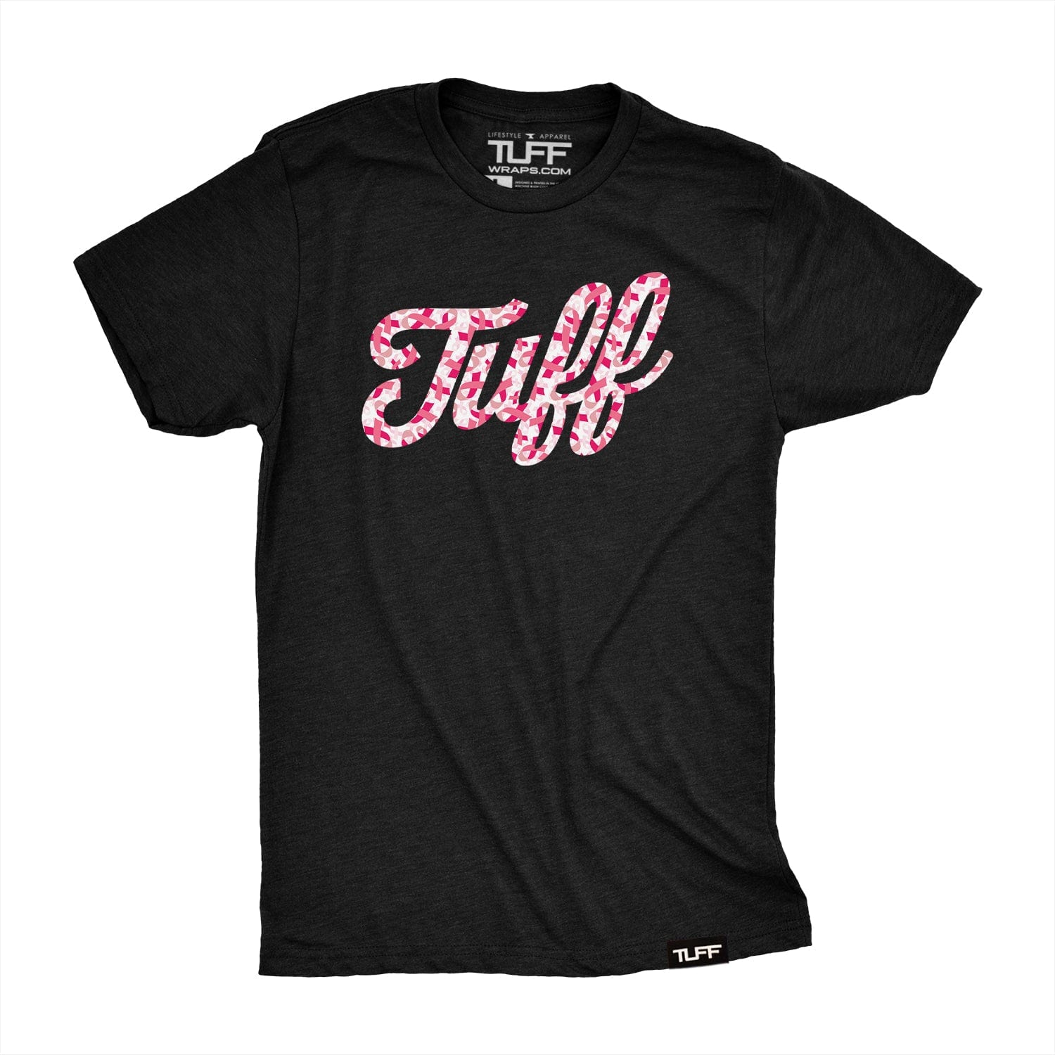 TUFF Script Pink Ribbon Tee S TuffWraps.com