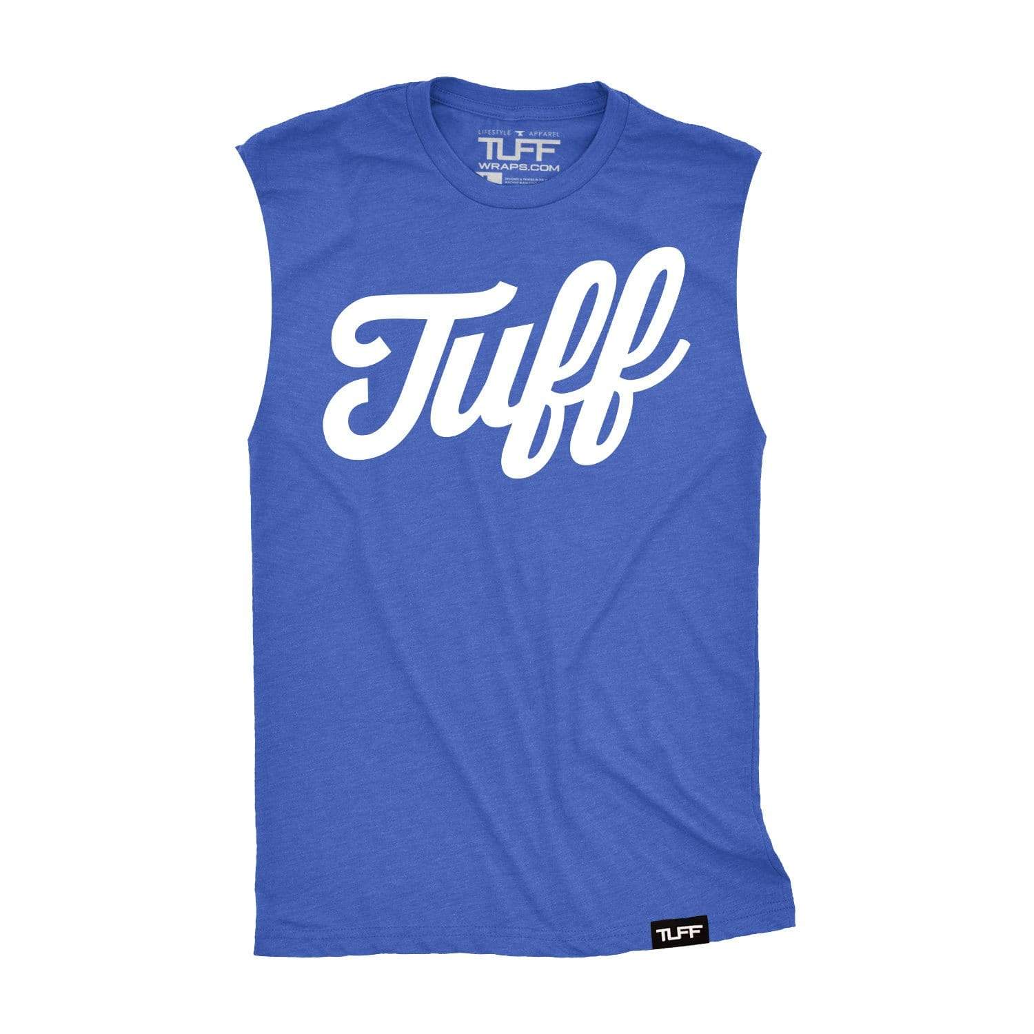 TUFF Script Raw Edge Muscle Tank S / Royal Blue TuffWraps.com