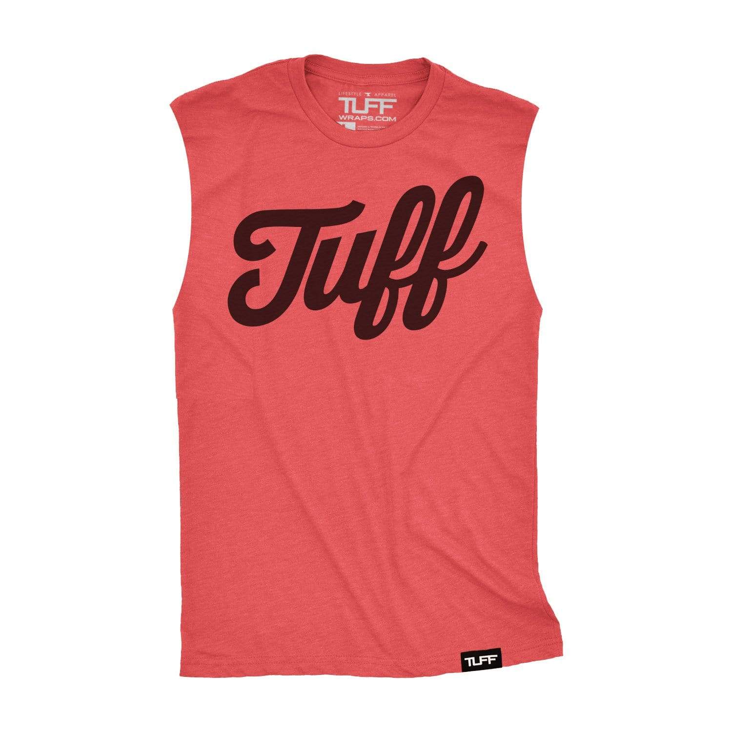 TUFF Script Raw Edge Muscle Tank S / Vintage Red TuffWraps.com