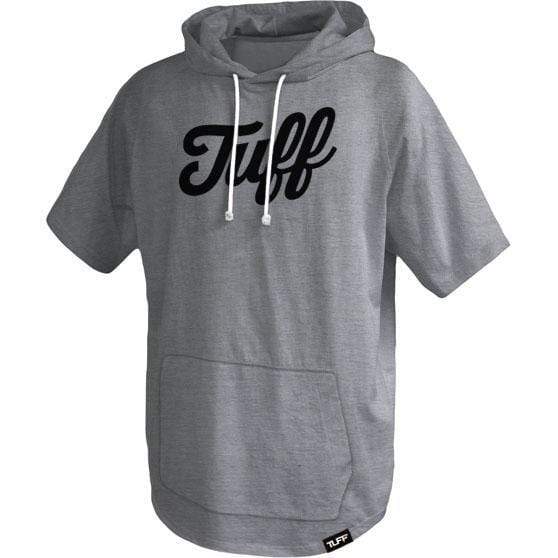 TUFF Script Short Sleeve Hooded Tee S / Heather Gray TuffWraps.com