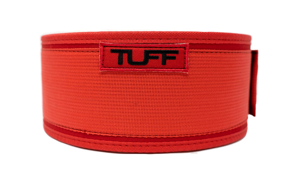 TUFF Self Locking Weightlifting Belt - Red/Black