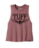 TUFF Skull Wings Racerback Crop Top S / Rose TuffWraps.com