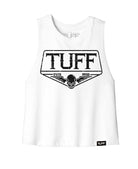 TUFF Skull Wings Racerback Crop Top S / White TuffWraps.com