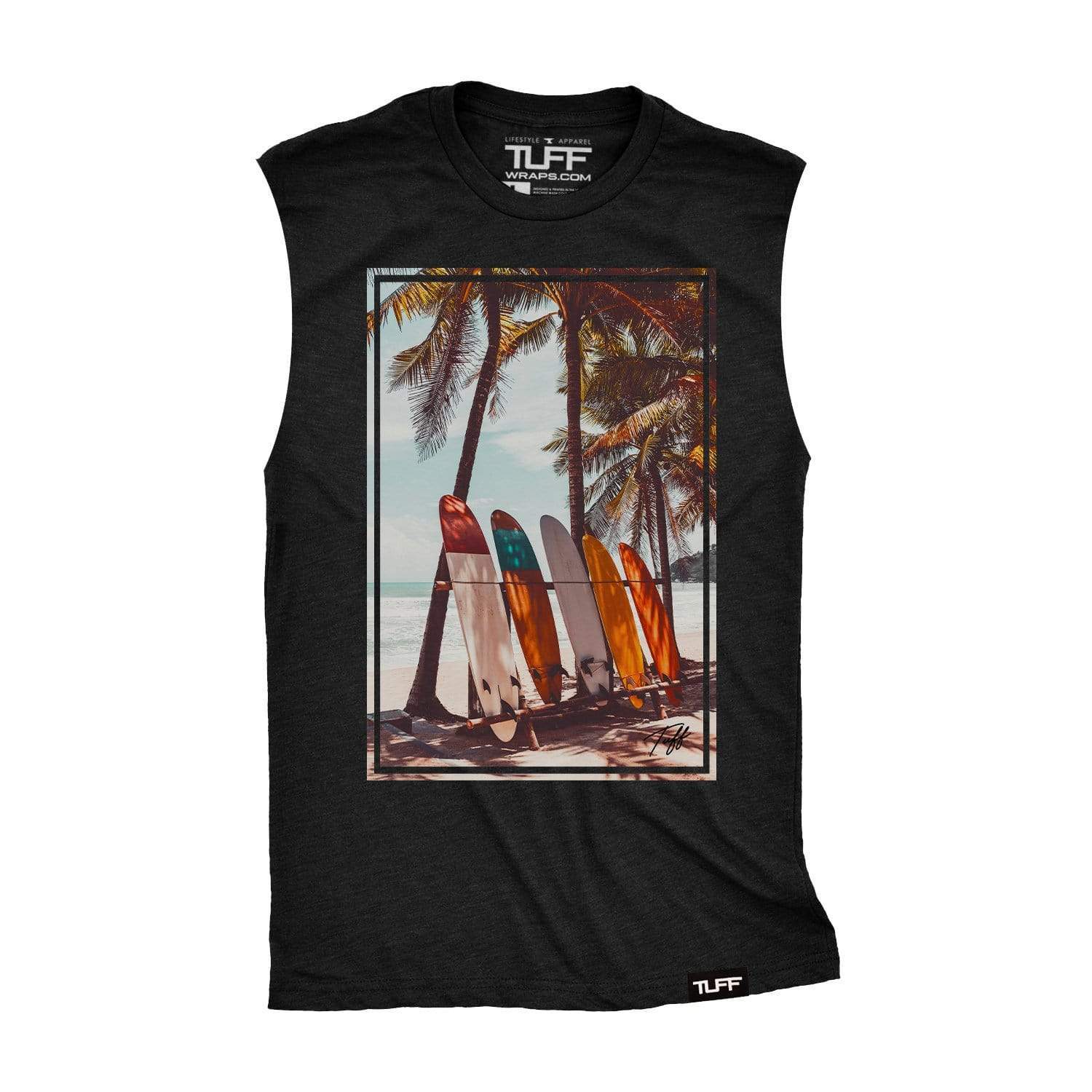 TUFF Surfboards Raw Edge Muscle Tank S / Black TuffWraps.com