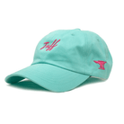 TUFF Thin Script Dad Hat - Tahiti Blue (Pink) Tahiti Blue TuffWraps.com