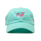 TUFF Thin Script Dad Hat - Tahiti Blue (Pink) Tahiti Blue TuffWraps.com