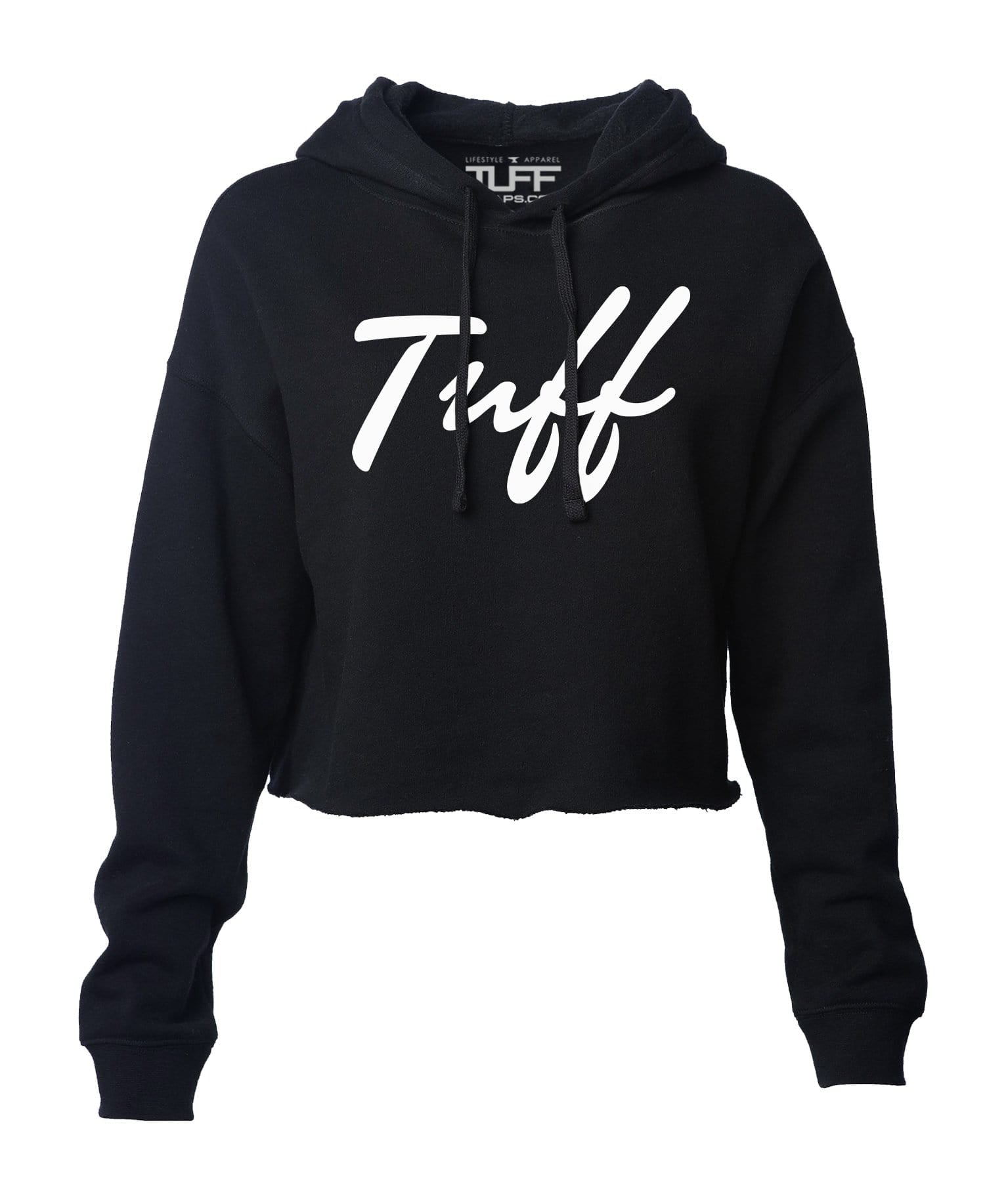 TUFF Thin Script Hooded Cropped Fleece S / Black TuffWraps.com