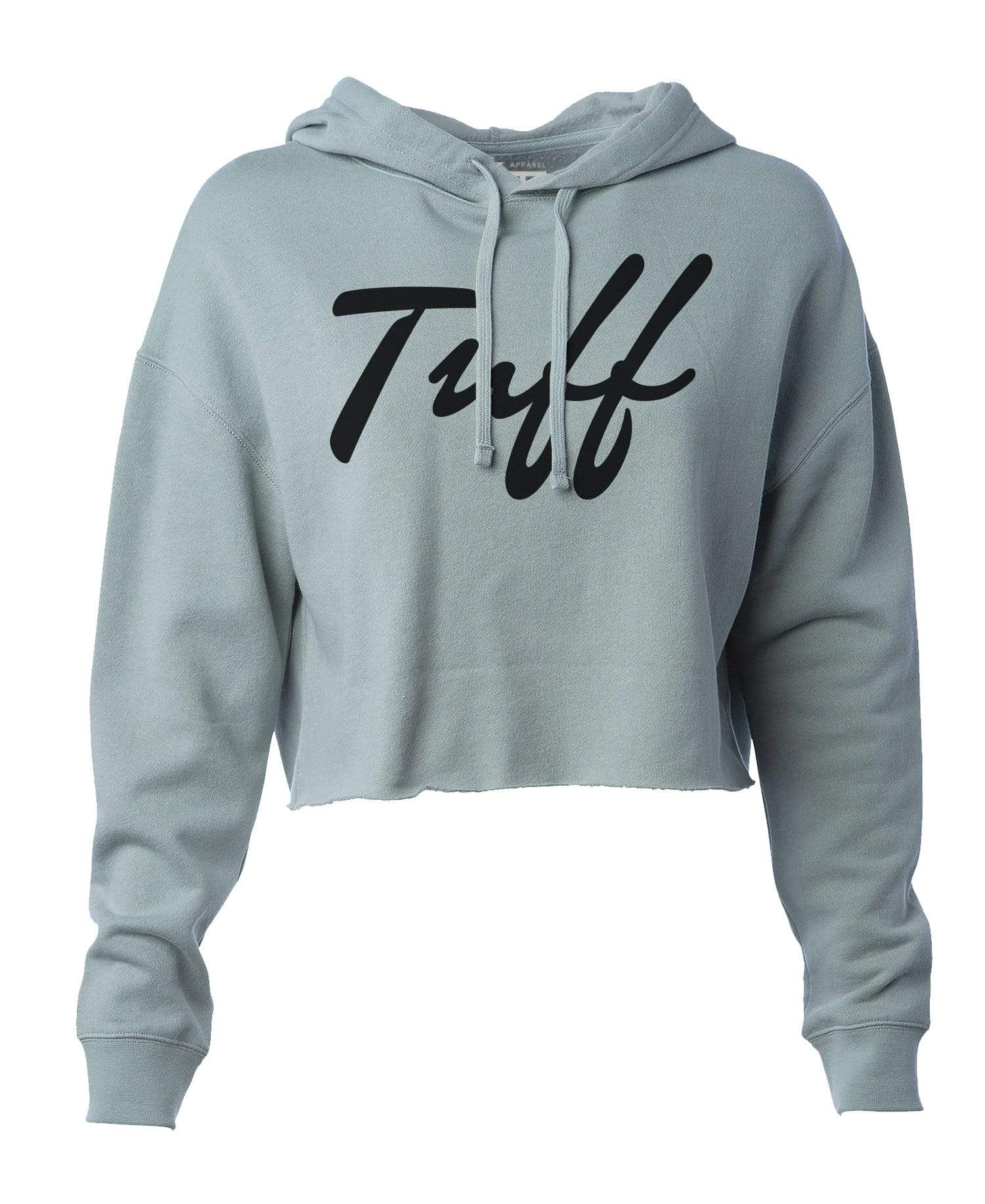 TUFF Thin Script Hooded Cropped Fleece S / Sage Green TuffWraps.com